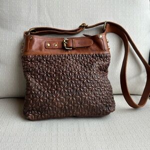 Anabaglish Brown Embossed Crossbody Bag